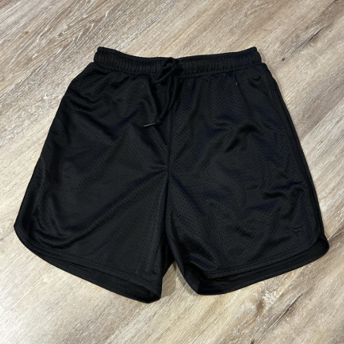 schwarze Mesh-Shorts